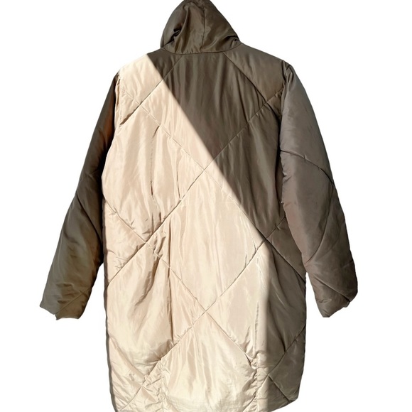 NWOT Tribal Women’s Long Quilted Puffer Coat in Gold/Camel - Picture 6 of 10